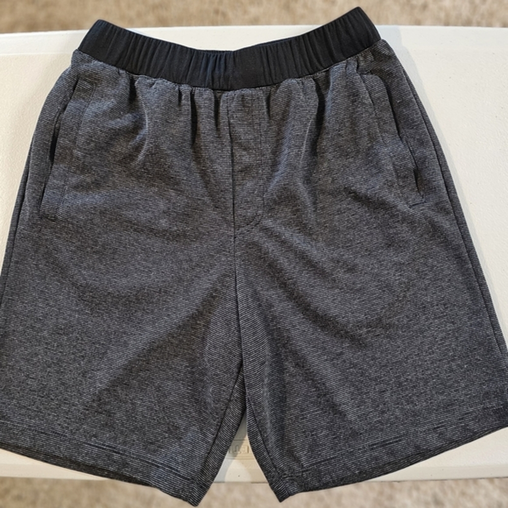 Champion C9 Mens‎ Black Grey Space Dye Striped Athletic Shorts Small